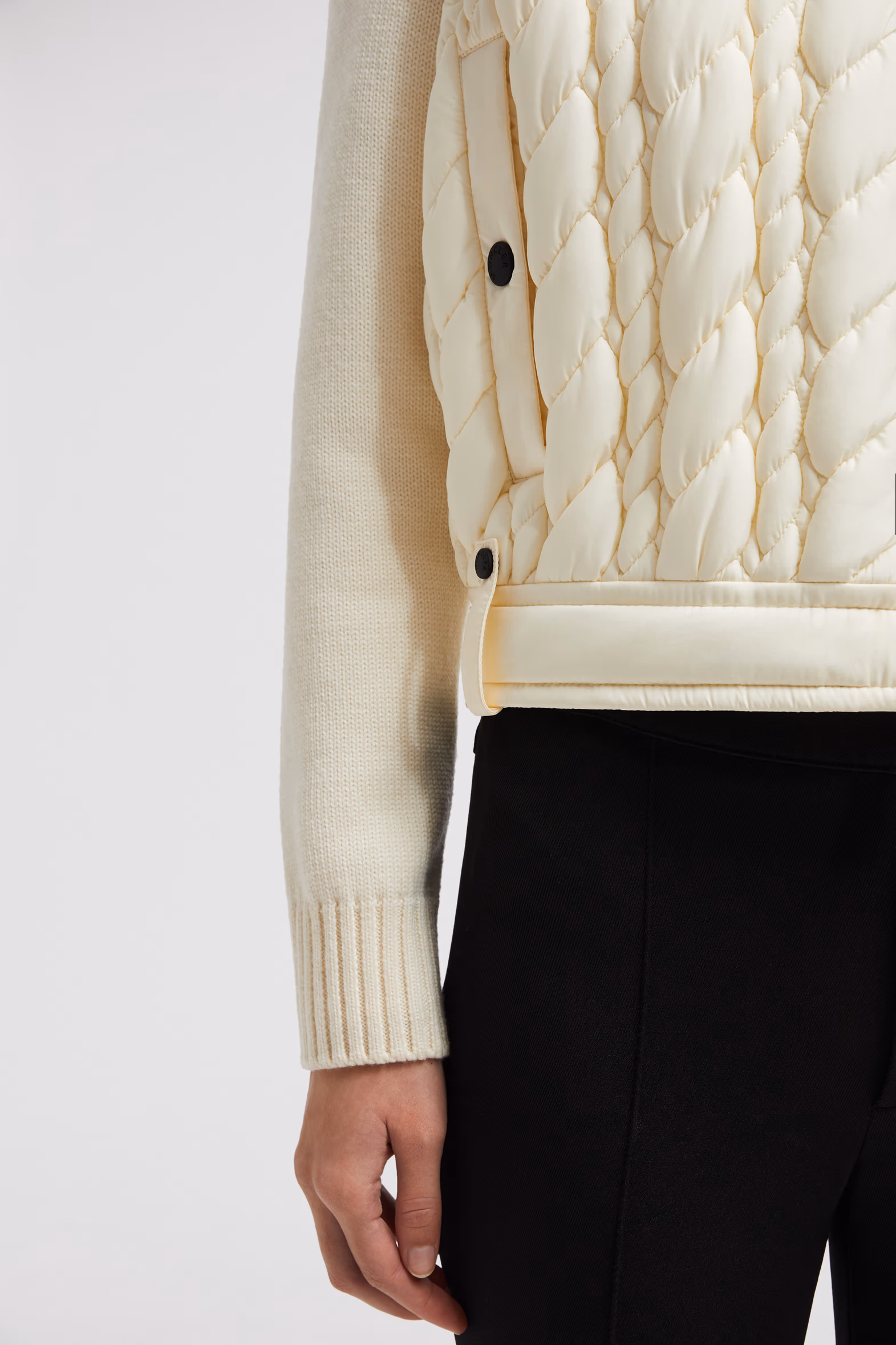 Padded Wool Zip-Up Cardigan Women White Moncler 6